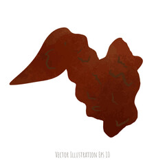 Fried chicken wings hand drawn, isolated on white background  ,vector illustration EPS 10