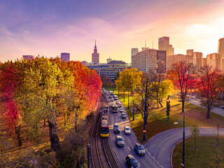 Warszawa - jesień w Parku Saskim - 619108208