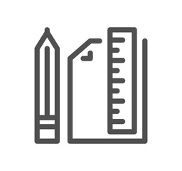 School and university related icon outline and linear symbol.
