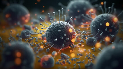 3d rendered illustration of a virus HD 8K wallpaper Stock Photographic Image