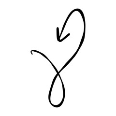 arrow closed loop endlessly doodle line icon