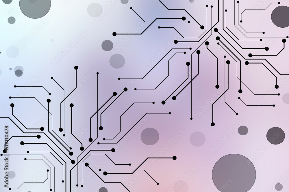 Poster abstract futuristic circuit board illustration, circuit board with various technology elements. circ