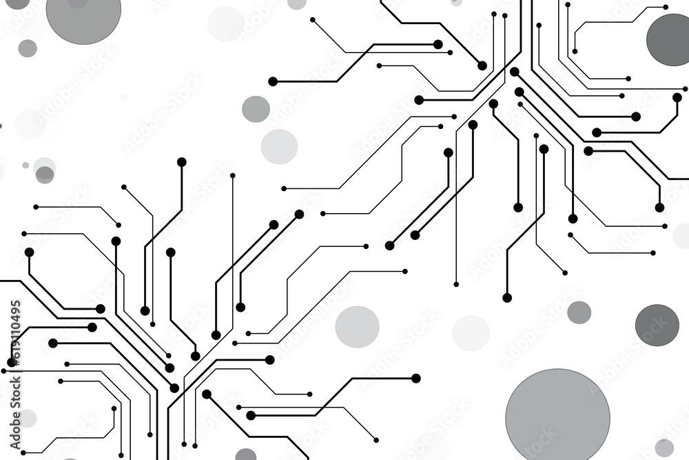 Poster abstract futuristic circuit board illustration, circuit board with various technology elements. circ