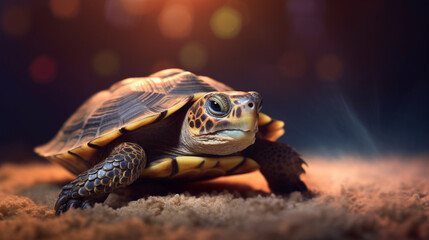 Fototapeta na wymiar turtle on the rock HD 8K wallpaper Stock Photographic Image