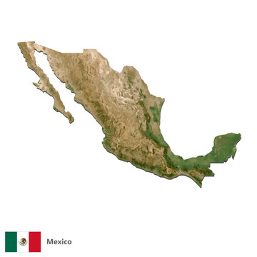 Mexico Topography Country Map Vector