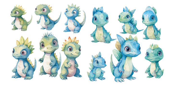 watercolor baby dinosaur clipart for graphic resources