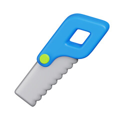 Wood hacksaw. Construction tools minimal icon isolated. 3D render illustration.