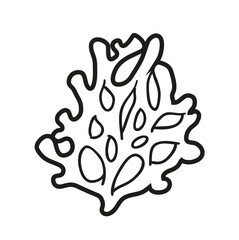 Small coral outlined for coloring page isolated on white background