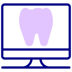 online dental colored vector icon