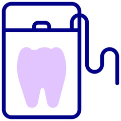 dental floss colored vector icon