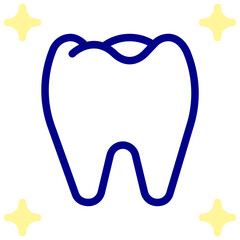 healthy tooth colored vector icon
