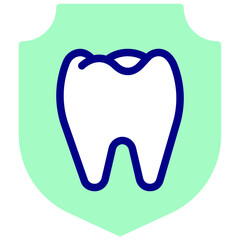 tooth protection colored vector icon
