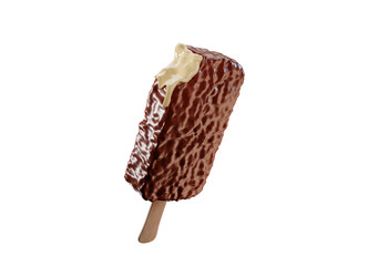 Chocolate ice cream isolated on transparent background,3d rendering,3d illustration.