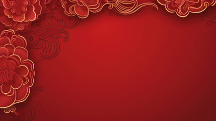 Background template with chinese pattern in red - obrazy, fototapety, plakaty