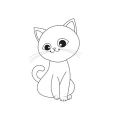 Funny cat cartoon character coloring page