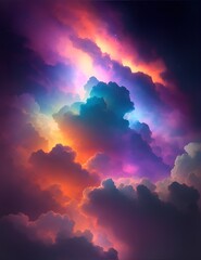 Photo of a vibrant and dramatic sky filled with billowing clouds