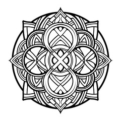 Abstract black and white polynesian tattoo vector