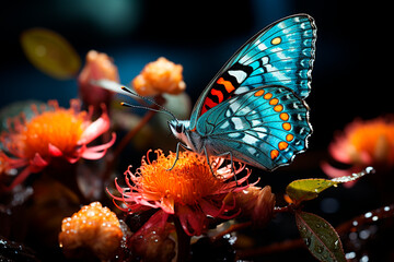 Fototapeta na wymiar Butterfly on orange flower. Butterfly on orange flower. Butterfly on orange flower.generative ai