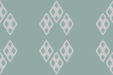 Ethnic Ikat fabric pattern geometric style.African Ikat embroidery Ethnic oriental pattern green gray background. Abstract,vector,illustration.Texture,clothing,frame,decoration,carpet,motif.