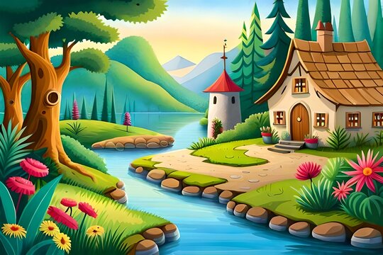 house on the river Generated AI