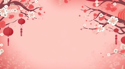 Flat chinese new year background