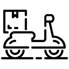 delivery motorcycle outline vector icon