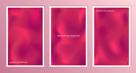 Design of vertical bright pink wavy wallpapers. Vector A4 silky magenta backgrounds with gradient defocused soft pattern. Layout of widescreen empty fuchsia banner, card, flyer with copy space