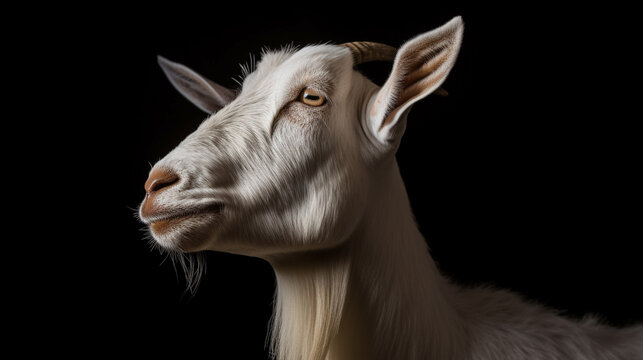 portrait of a goat HD 8K wallpaper Stock Photographic Image