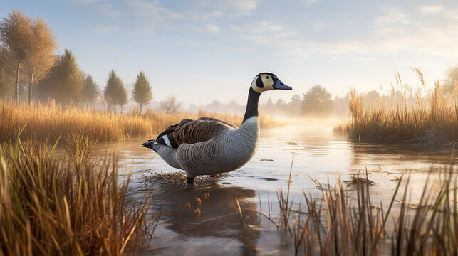 swan on the lake HD 8K wallpaper Stock Photographic Image