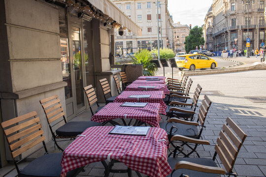 Restaurant Outdoor Terrace In Budapest,Hungary.