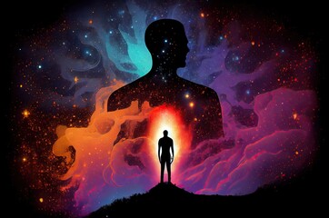 Astral Plane Body Illustration Background Generative AI