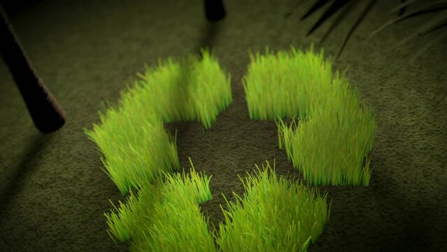 Recycle Logo made of Green Grass