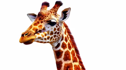 Gordijnen giraffe on white HD 8K wallpaper Stock Photographic Image © Ahmad