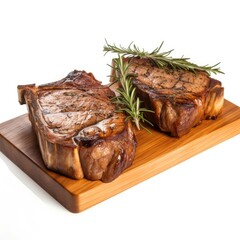 Steak isolated on white (generative AI)