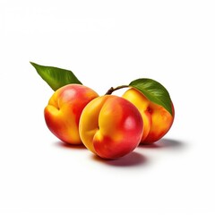 Fototapeta na wymiar Peaches isolated on white (generative AI)