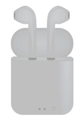 Grey  wireless ear phones. vector