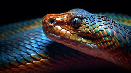 Fototapeta premium close up of a snake HD 8K wallpaper Stock Photographic Image