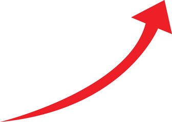 Red arrow on white background. Arrows for app, website, social media and digital vector illustration