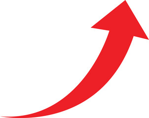 Red arrow on white background. Arrows for app, website, social media and digital vector illustration