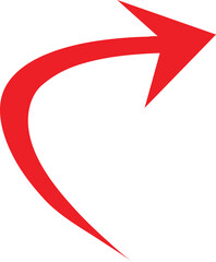 Red arrow on white background. Arrows for app, website, social media and digital vector illustration