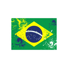 Brazil flag isolated on white