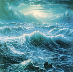 fantasy sea storm, Generative AI