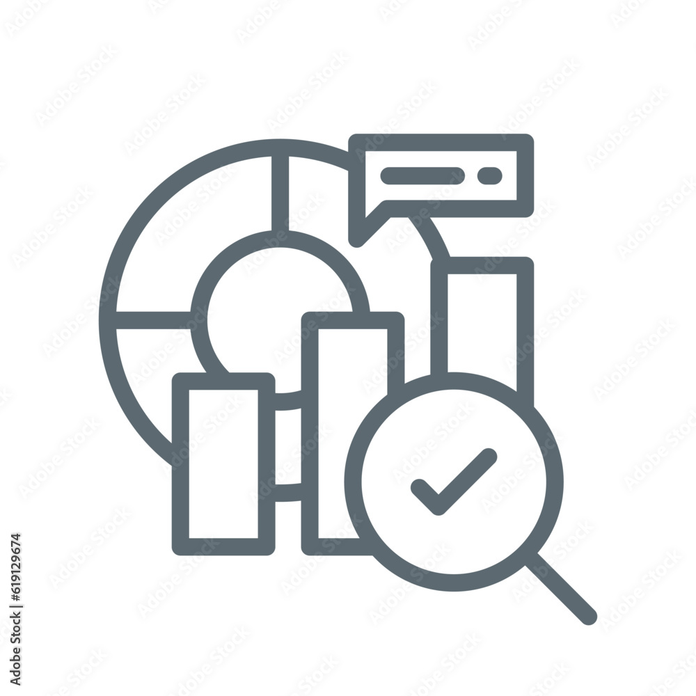 Poster data audit research with graph concept illustration line icon design editable vector eps10