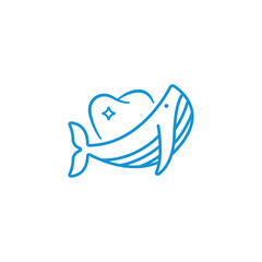 whale and teeth minimal logo design