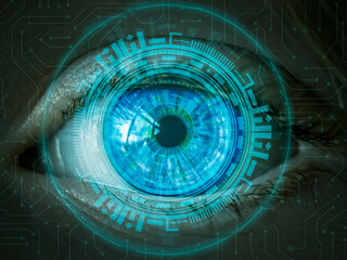 eye of technology modern concept Used to make backgrounds, flyers, posters, news.