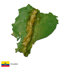 Ecuador Topography Country Map Vector