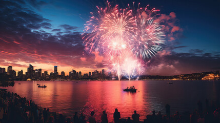 fireworks on the river