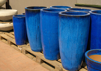Naklejka premium Color Flower Pots, New Ceramic Pottery, Various Clay Handicraft, Garden Vase, Decorative Flower Pots