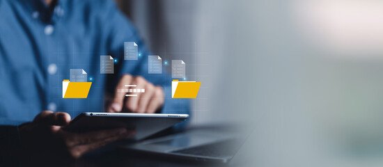 Encryption with file transfer concept , auditor worker working with document folder ,Management of...