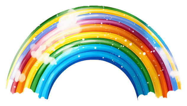 Isolated PNG cutout of a Rainbow isolated on white, Generative ai